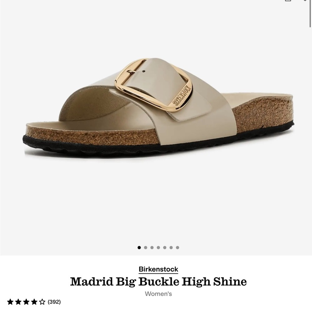 Birkenstock Madrid High Shine Ecru Sandals (FINALPRICEDROP) - Picture 2 of 9